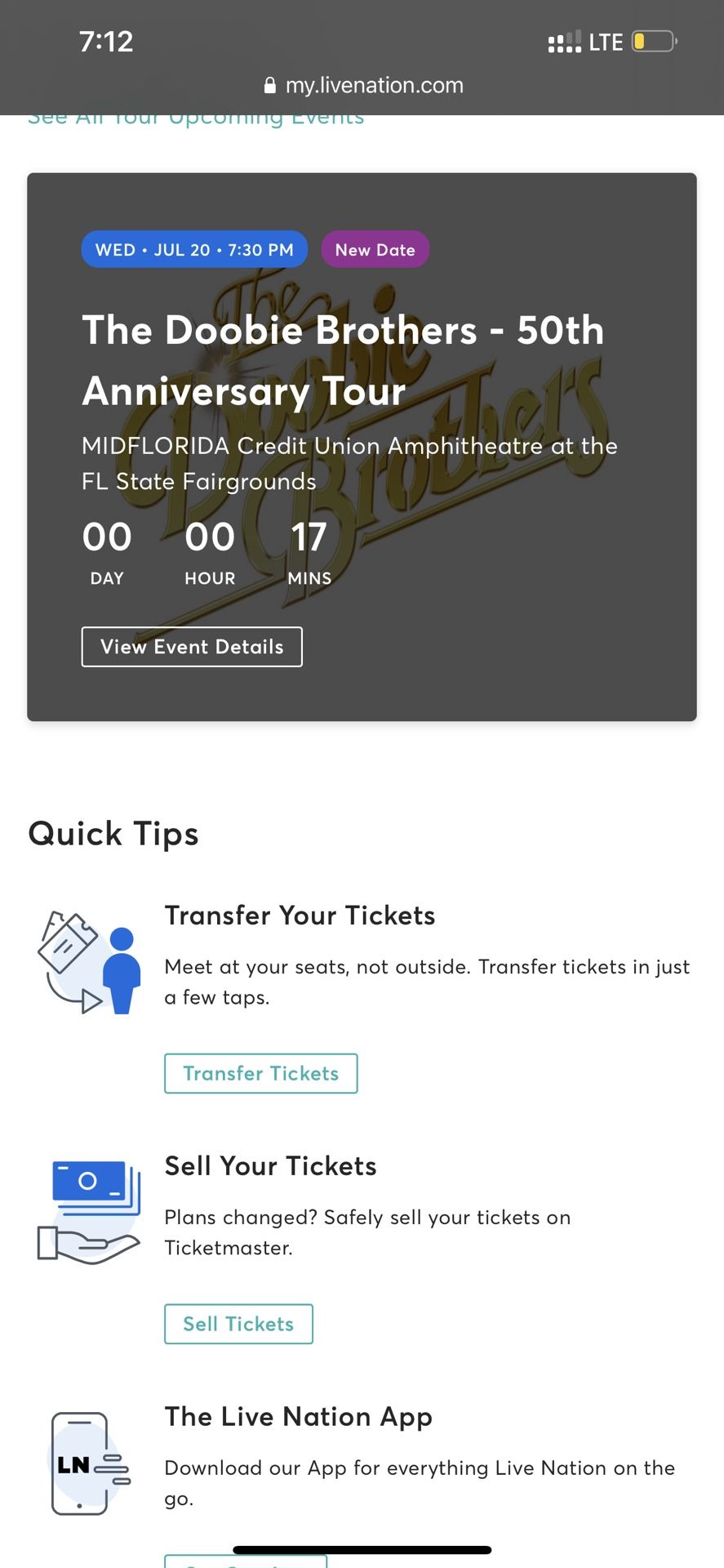 Doobie Brothers Ticket (one Left) FREE