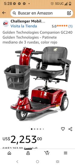 Red golden mobility scooter