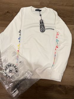Chrome Hearts Multicolor Cross Patch White Crewneck Sweatshirt Size L Brand New‼️