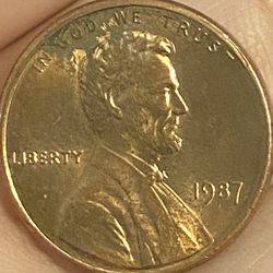 1987 No Mint Mark Lincoln Memorial Cent Obverse Doubledie Reverse