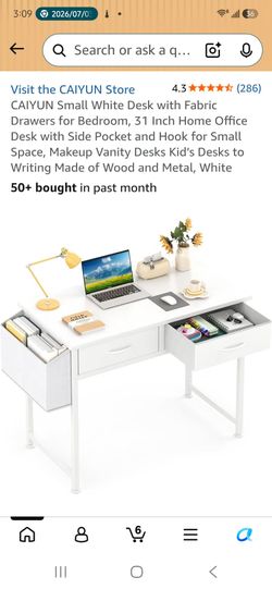 Small white bedroom office vanity home desk
