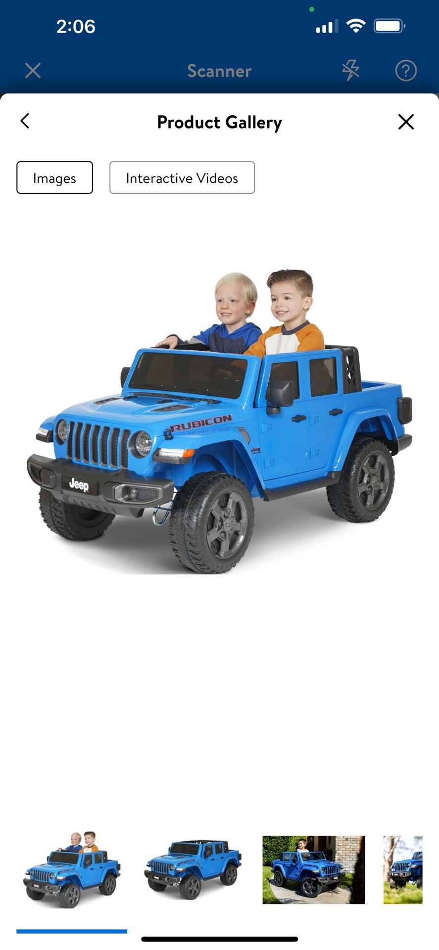 12V Jeep Gladiator Rubicon Battery Powered Ride-on by Hyper Toys, 2-Seater, Blue, for a Child Ages 3-8, Max Speed 5 mph $150