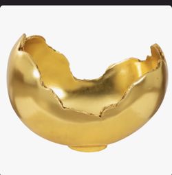 Burled Bowl, Resin, Gold Leaf Finish By Philips Collection