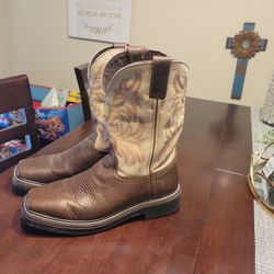 Justin Work Boots Almost Brand New USED Twice My Son Want Steel Toe Instead  8half D