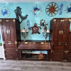 Vintage Bernhardt Chin Hua Campaign Bedroom Set