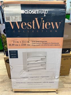 Closetmaid WestView White Composite Shoe Storage 24.09-in × 22.68-in