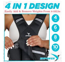  Weighted Walking Vest for Women – Strengthen Muscles, Boost Bone Health, and Burn More Calories, fixed 8lbs, adjustable (4in1) 4-10lbs