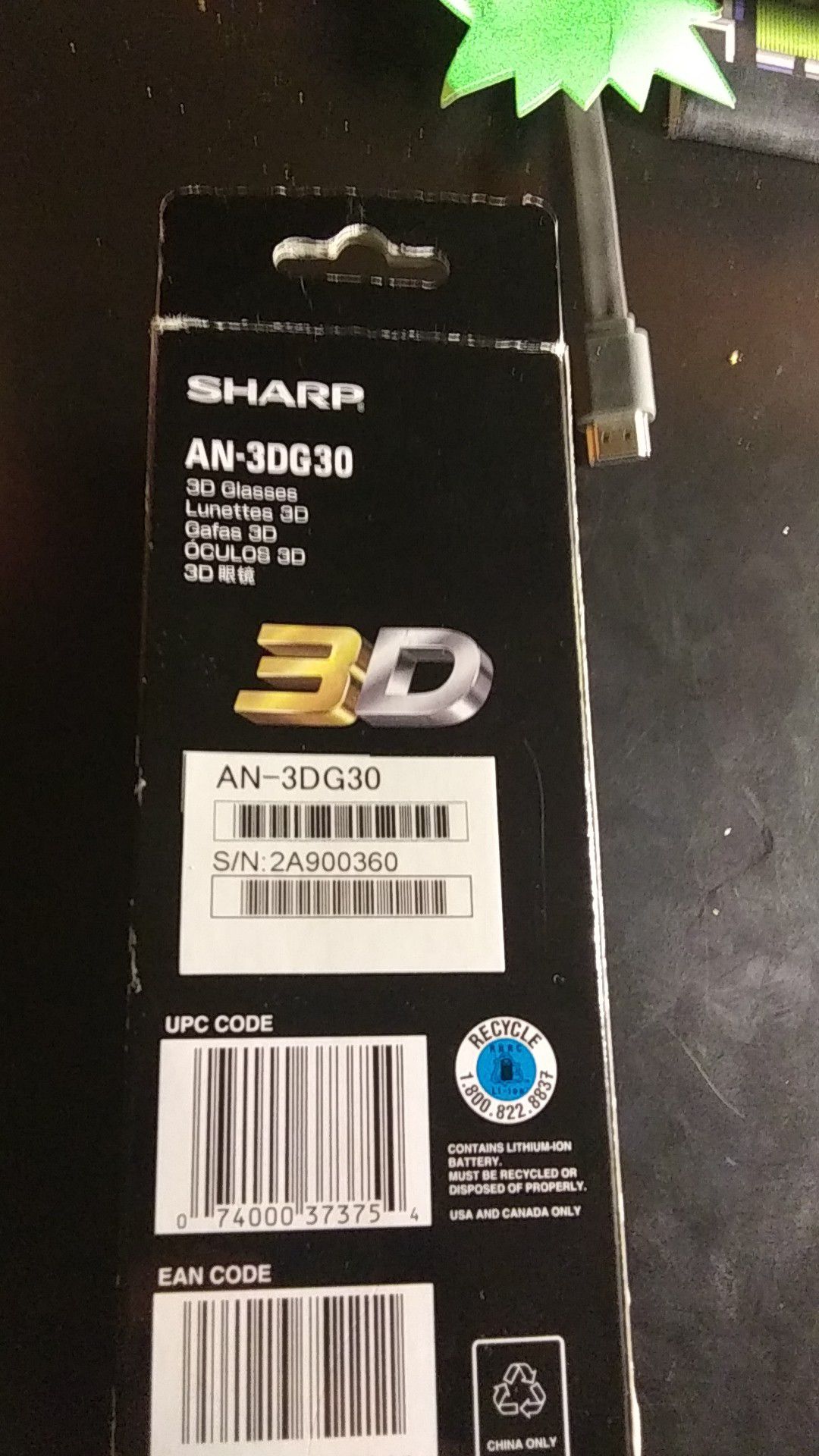 SHARP 3D SUNGLASSES MODEL AN-3DG30! BRAND NEW IN BOX!