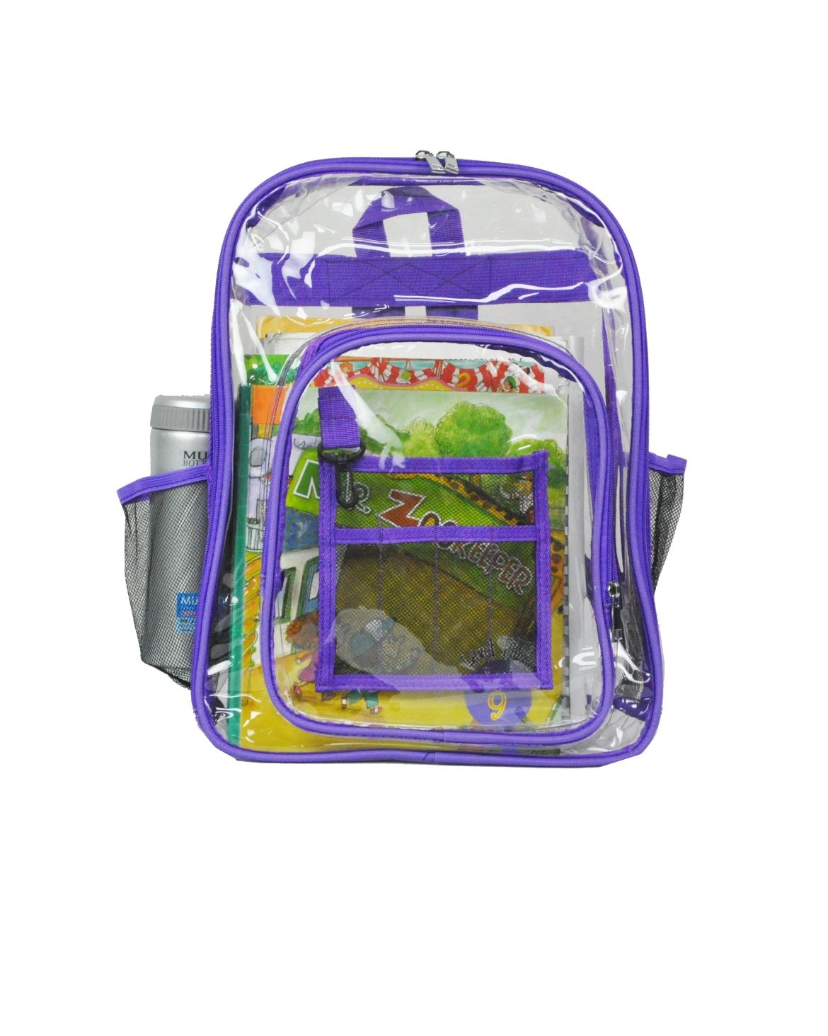Stadium Approved PVC Transparent Backpack for Student School Travel Clear Book Bags