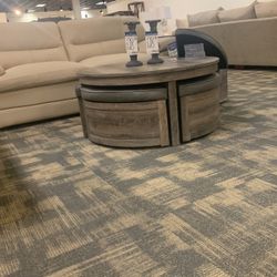 Beautiful Coffe Table With 4 Storage Stools 