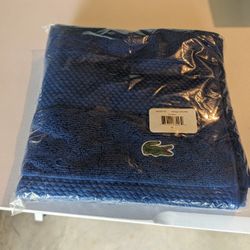 Brand New Lacoste Heritage Hand Towel - Surf Blue