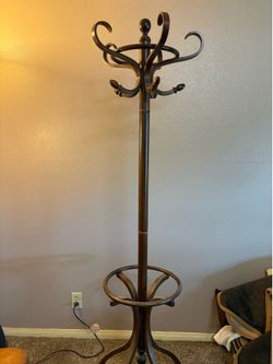 Move out sale- Vintage Bentwood Polo Mallet Coat Hat Rack Stand Thonet Style Spinning Hall Tree