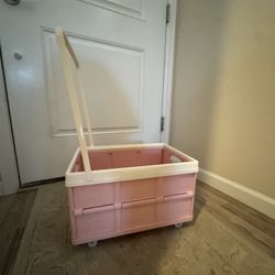 30L Collapsible Storage Bins with Lids: Storage Tote With Wheels Folding Plastic Stackable Utility Crates Plastic Tote Storage Box Container Stackable