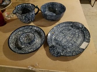 Blue Pottery Set