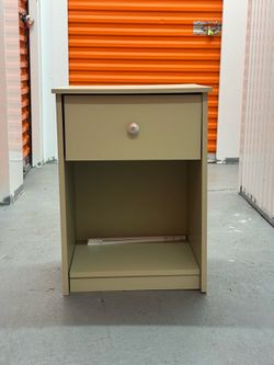 Beige/Cream Nightstand with Drawer