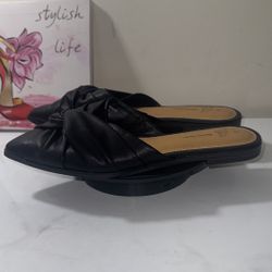 NWOT Time and Tru Women's Slip on Black Dress Twist Mules - Size 9