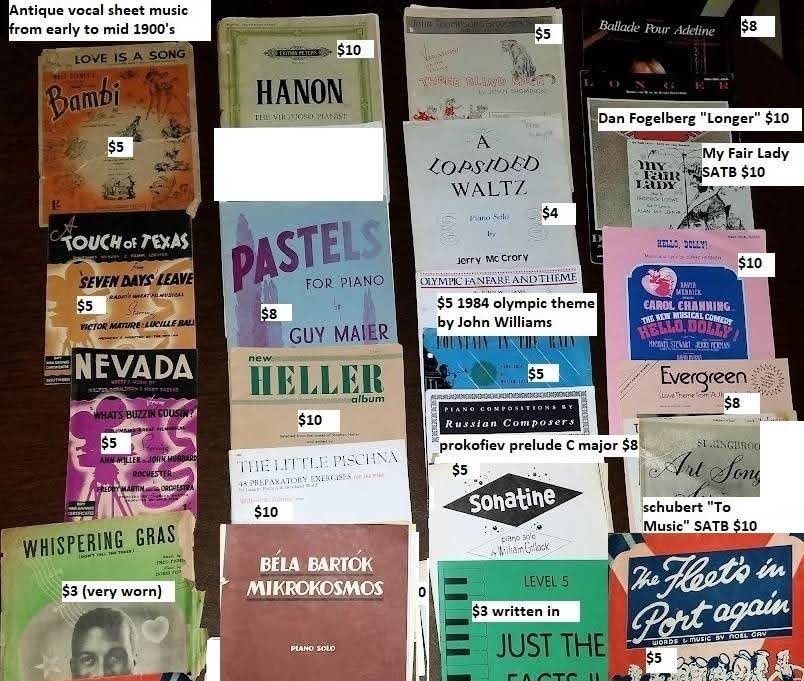 Collection of vintage and antique sheet music (piano, vocal)