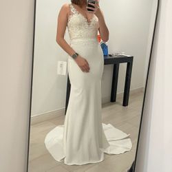 Lace Top Romantic Wedding Dress 