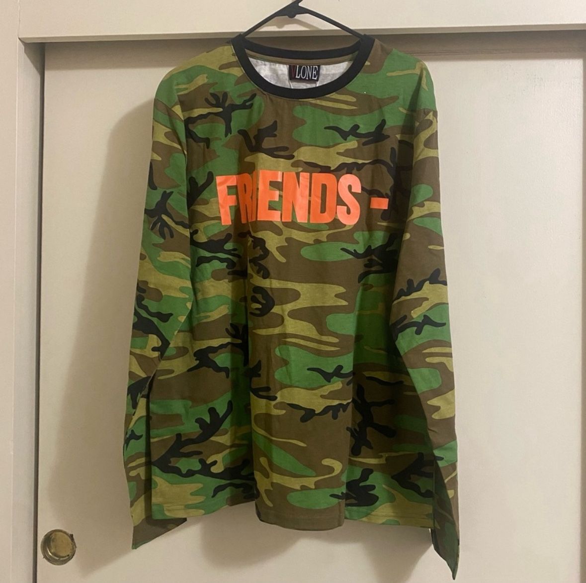 vlone camo long sleeve shirt for men large size