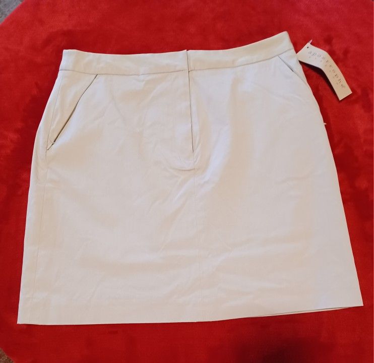 NEW Beige, Lined Miniskirt
