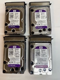 WD Purple 4TB Internal Hard Drive Surveillance (Price For 4Pcs, Not Clean Yet, Sell As It)