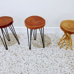 End tables (real wood/live edge) $70 each or 3 for $150