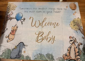 Winnie The Pooh Backdrop Baby Shower Banner