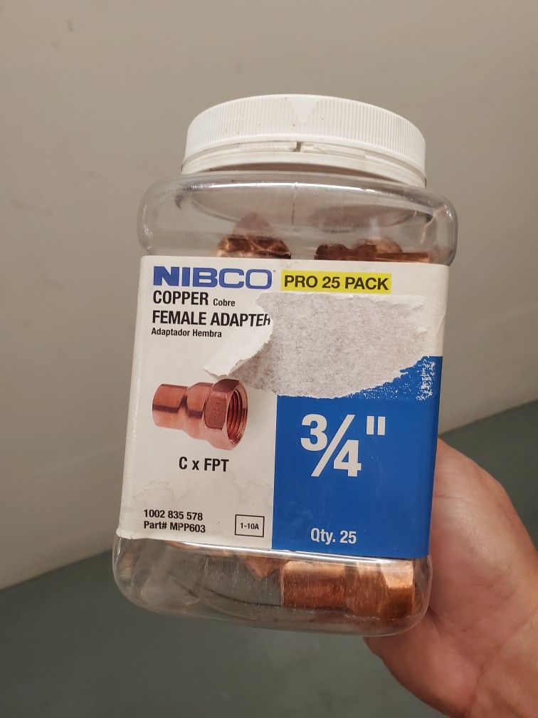 3/4 in. x 3/4 in. Wrot Copper Cup X FIP Adapter Pro Pack (25-Pack