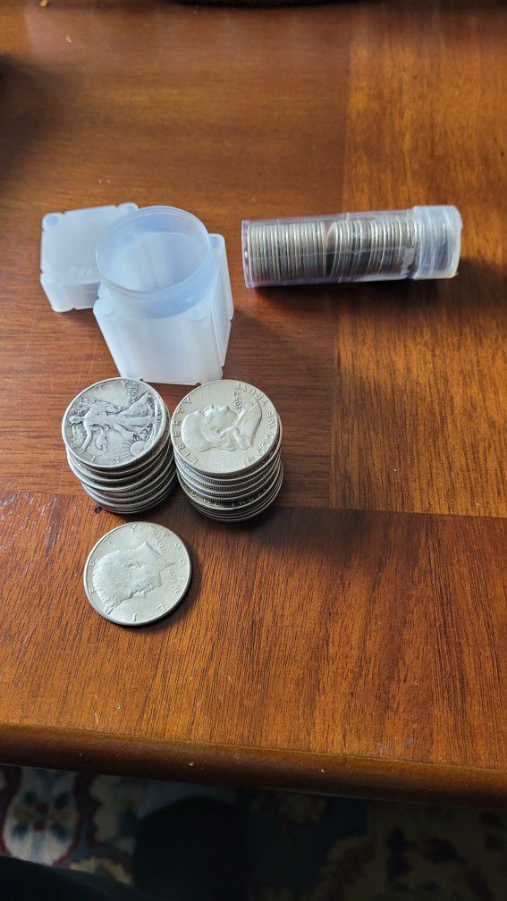 2 ROLLS 90% US SILVER COINS 