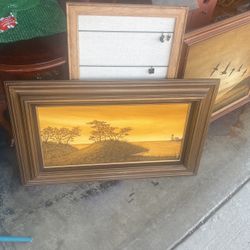 Vintage oil Painted Professionally Framed And Matted By Artist Ma Eno 