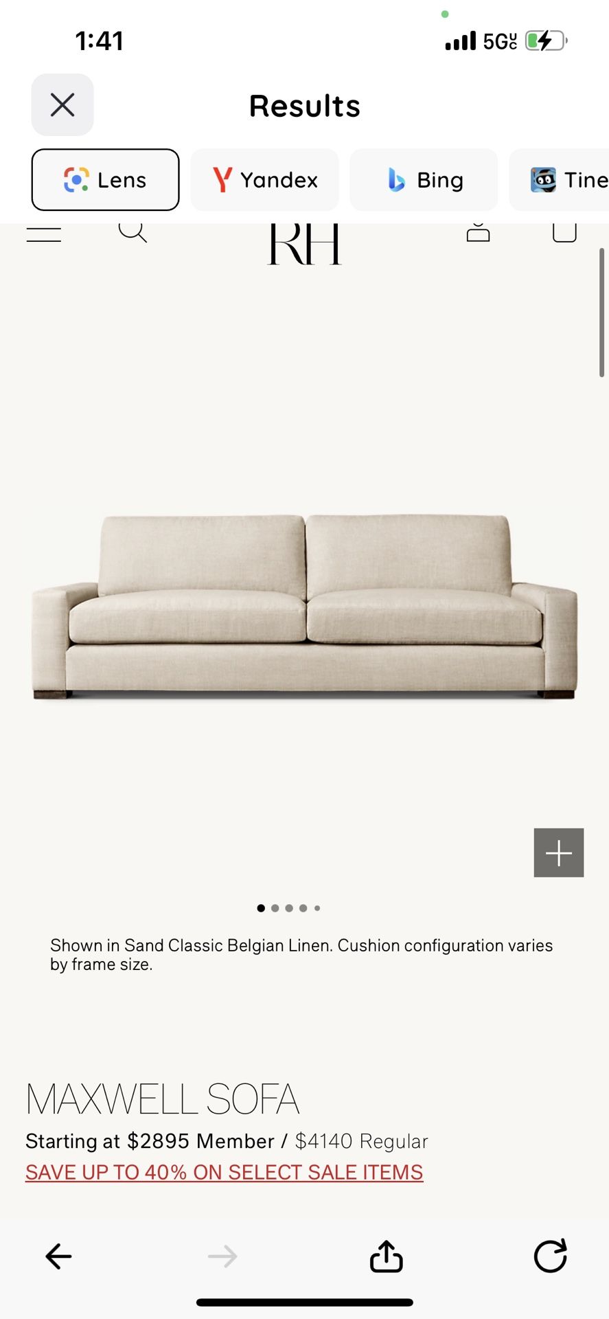 Restoration Hardware Maxwell Sofa