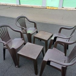 Four Chair Plus Two Little Tables 