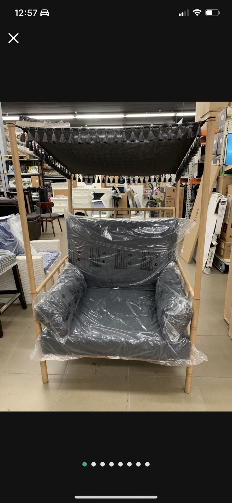 Calla Canopy patio Accent Chair Charcoal - Opalhouse