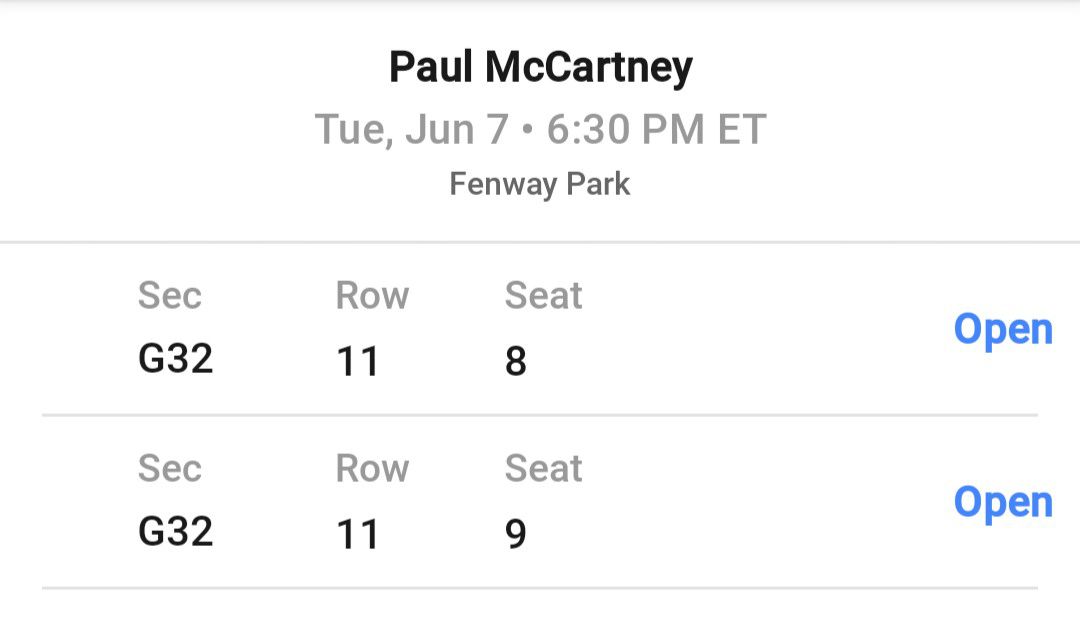 Paul McCartney, 06/07 Fenway