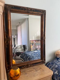 Vintage Basset Gilt Tipped Mirror 36” x 46”