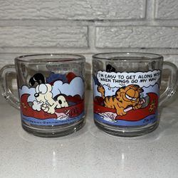 Vintage 1978 Garfield and Odie McDonald’s Mug Set