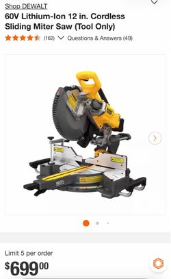 Dewalt  Miter Saw 60 V (Tool Only)