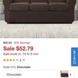Subrtex 7-Piece Stretch Sofa Slipcover Sets with 3 Backrest Cushion Covers and 3 Seat Cushion Covers - Chocolate
