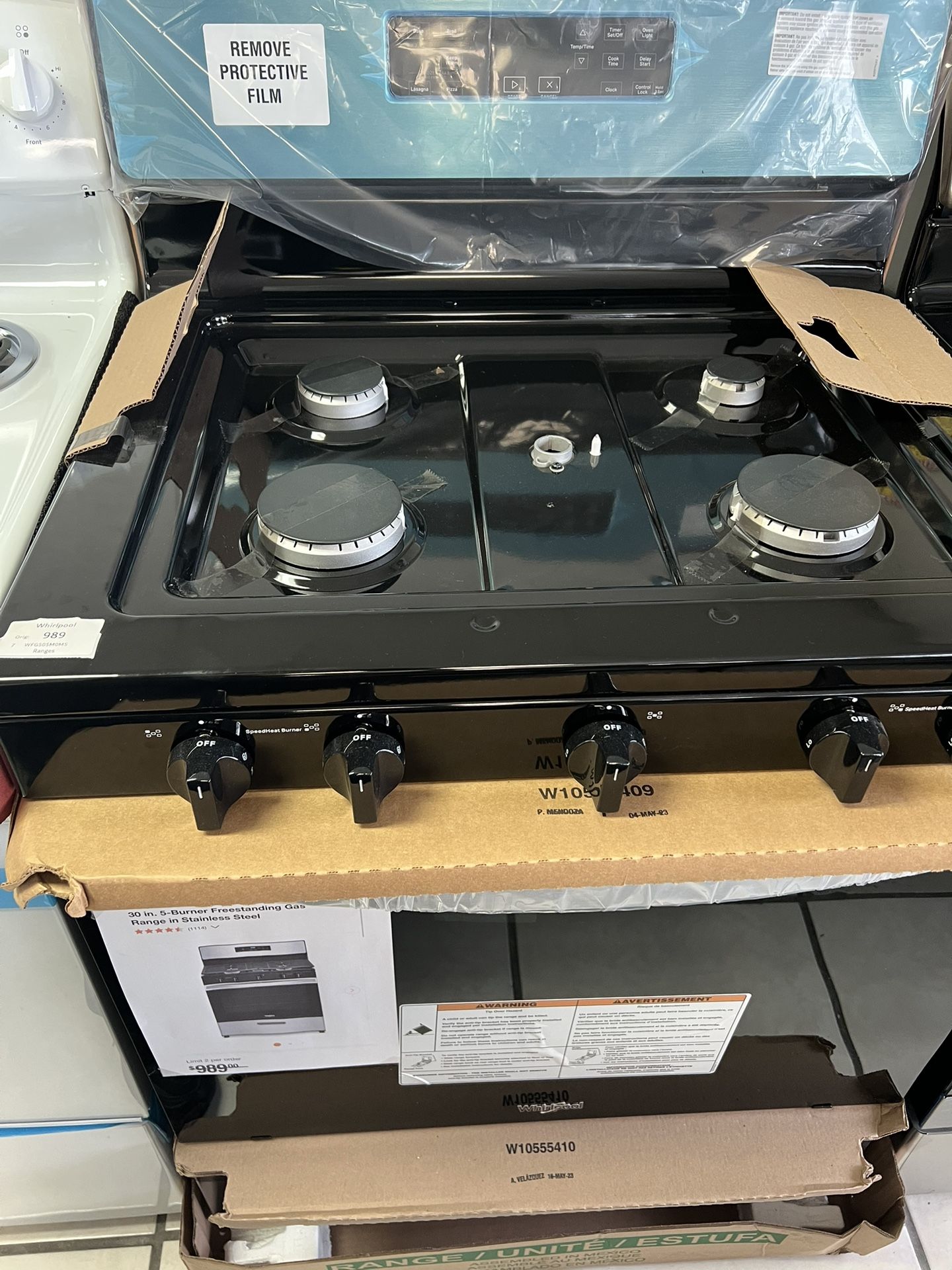 Whirlpool gas range