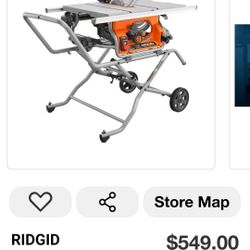 Ridgid Table Saw 10"