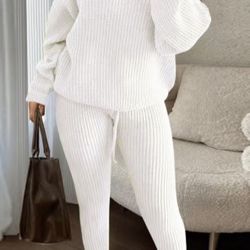 Women’s Knit Sweater & Drawstring Pants Set Casual Fall Winter