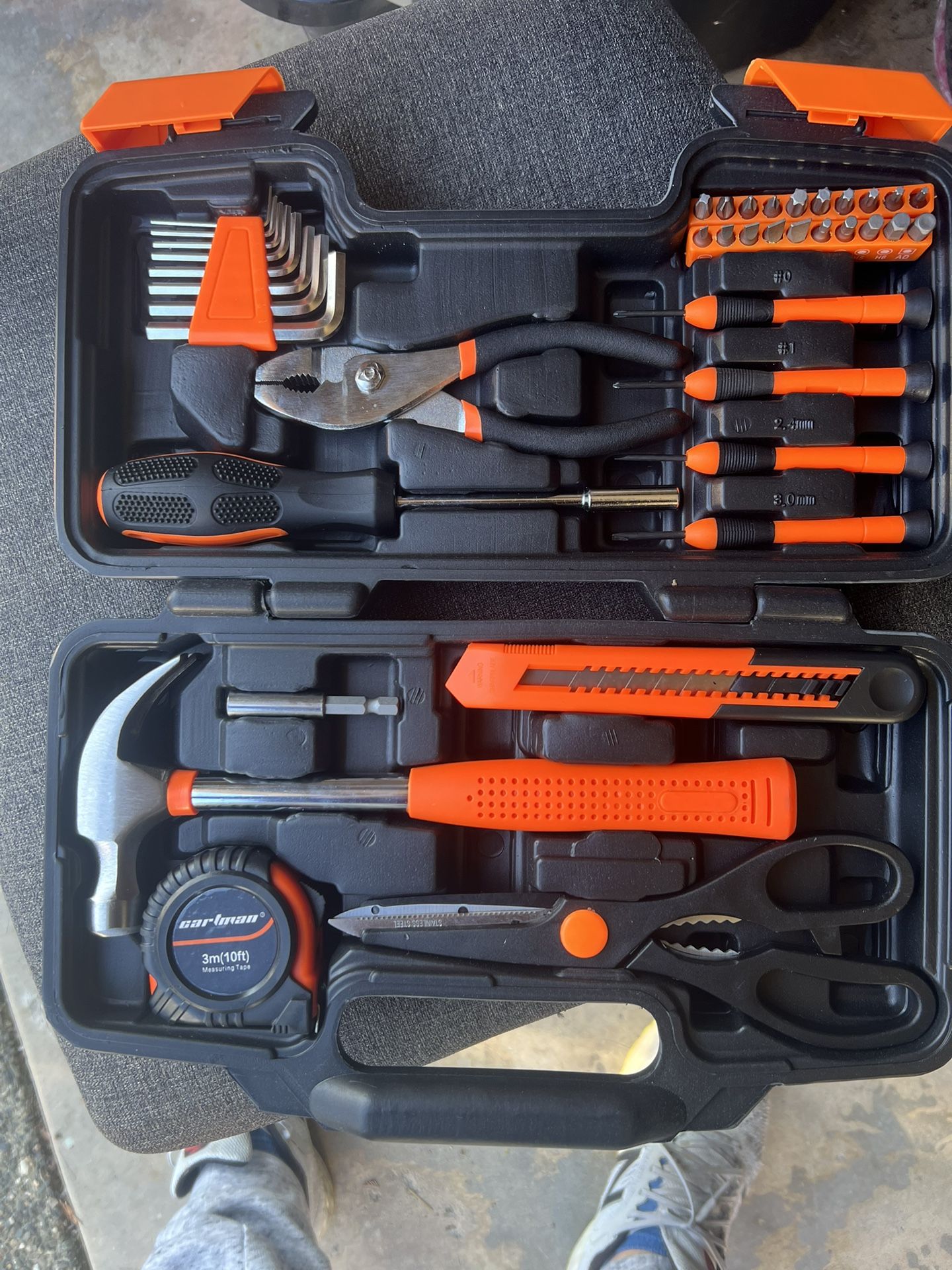 CARTMAN 3Tool Set General Household Hand Kit with Plastic Toolbox