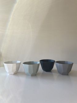 Ceramic Geometric Planter Set Of 4