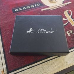 Montana West Bidold Black Leather Alligator Print Wallet 