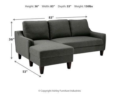 Like New Gray Jarreau Sofa Chaise Sleeper From Ashley Furniture