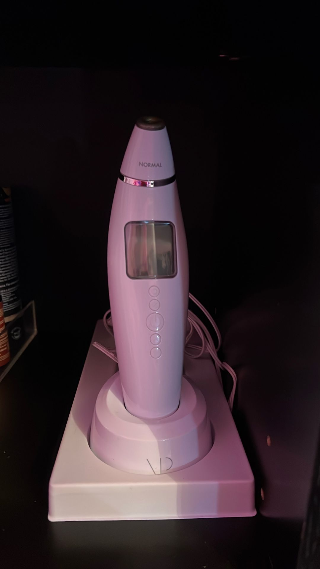 Exfora Facial Microdermabrasion Wand by Vanity Planet - Acne Treatment Reduce Wrinkles & Fine Lines - 4 Interchangeable Heads & Dual Charging Mode - E