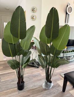 Pretty artificial plant 5 ft tall set of 2 ! Brand New