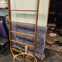 Quilt Rack and Embroidery Hoops