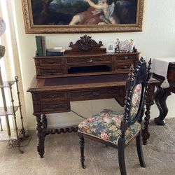 Antique French Renaissance Revival Hunt Desk 