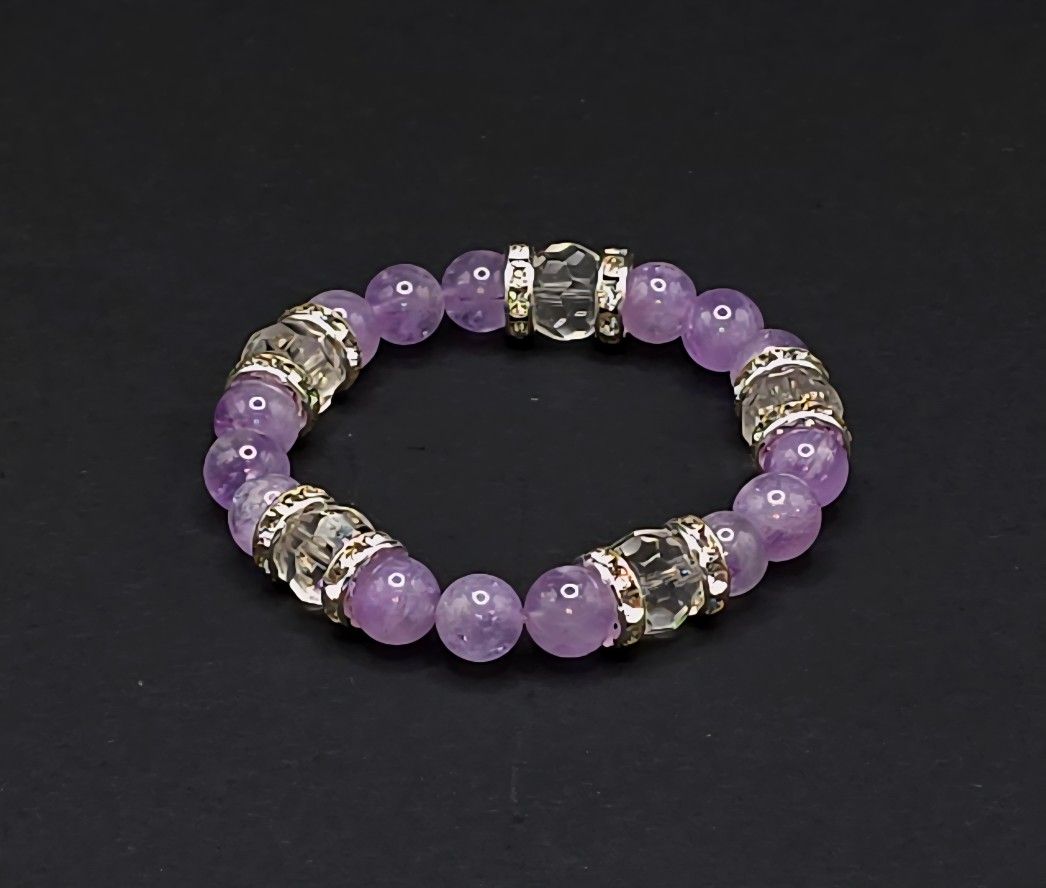 Lavender Amethyst And Quartz Bracelet